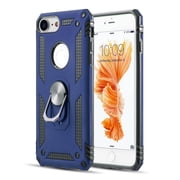 Apple iPhone 8, iPhone 7, iPhone 6 /6s Phone Case Finger Ring Holder Kickstand 360° Rotable Clip Hybrid Shield Heavy Duty Armor Dual Layer Protective TPU Bumper Cover BLUE for iPhone 8 /7 / 6 /6S