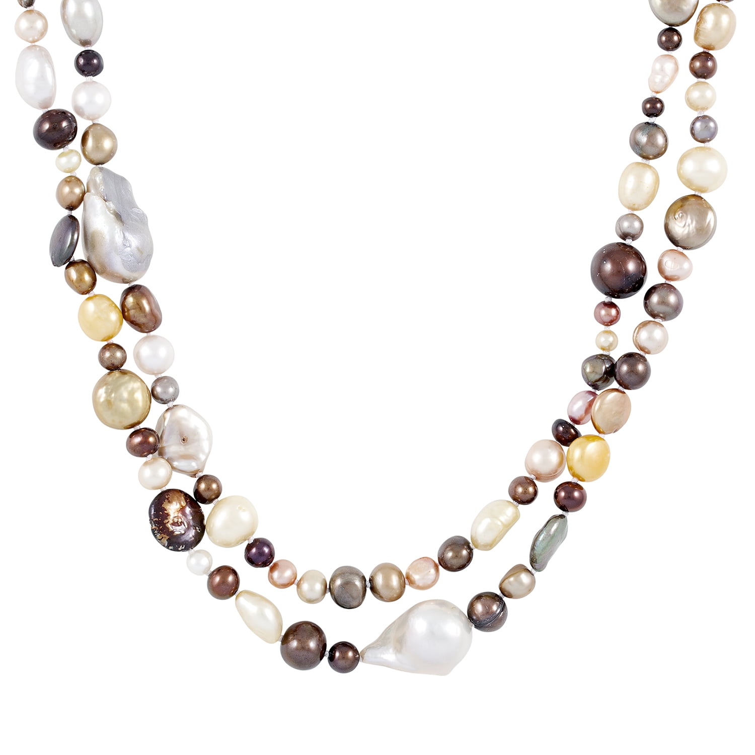 Handpicked A Quality Mixed Sizes Multicolor Freshwater Cultured Pearl Strand Endless 36 Necklace
