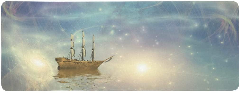 FMSHPON Old Sailing Pirate Ship Through Space Galaxy Stars 3D Rendering