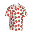 thumbnail image 2 of Daiia Strawberries Hawaiian Shirt for Men Gentle Cotton Regular Short Sleeve Casual-Large, 2 of 9