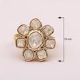 thumbnail image 3 of 2.00 CTW Natural Diamond Polki Flower Ethnic Women Valentines Day Gifts Ring 925 Sterling Silver 14K Gold Plated, 3 of 5