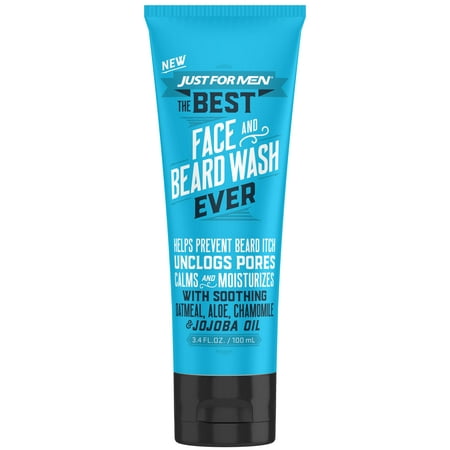 Just For Men, The Best Face and Beard Wash Ever, That Helps Prevent Beard Itch, 3.4 Fluid Ounce (100