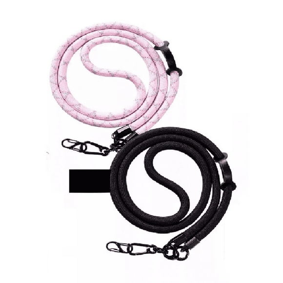 2pzs Colgantes Y Correas Celular Cuerpo Moda Ajustable 10mm negro-rosa