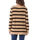thumbnail image 3 of SUÉTER TUNIC DE RAYAS SUELTO CON MANGAS LARGAS Y CUELLO REDONDO PARA MUJERES CHIC XS CAQUI, 3 of 6