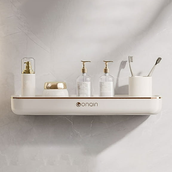 Hiroekza Shower Caddy with Towel Rack, 1 Pack Rust-resistant Steel Bath Organizer Rack for Bathroom Storage, Gold