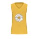 thumbnail image 3 of Tops de Lino para las Mujeres Pequeña Impresión Cuello Redondo Botón Arriba Manga Corta, Tops Cortos para las Mujeres, 3 of 7