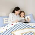 thumbnail image 4 of Feelyou Initial B Letter Bedding Comforter Set 7 Pieces for Kid, Fashion Stripes Ombre Full Bedding Set, Fairy Tale Princess Reversible Fitted Sheet Flat Sheet, Lightweight Room Decor, 4 of 8