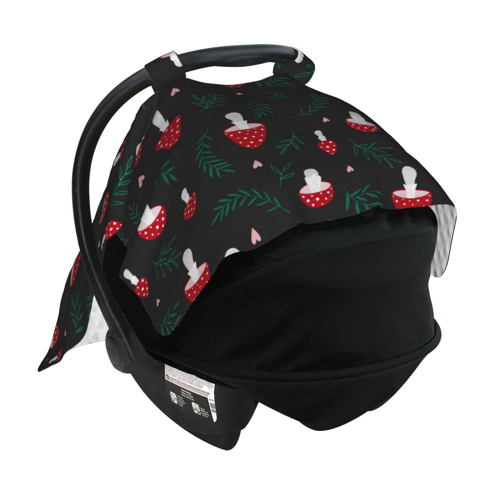 Car Seat Cover Baby - Amanita Mushroom (2) Breathable Infant Car Seat Cover for Baby Carseat, Lightweight Comfort Baby Essentials Must Haves Newborn Stuff for Girl Boy