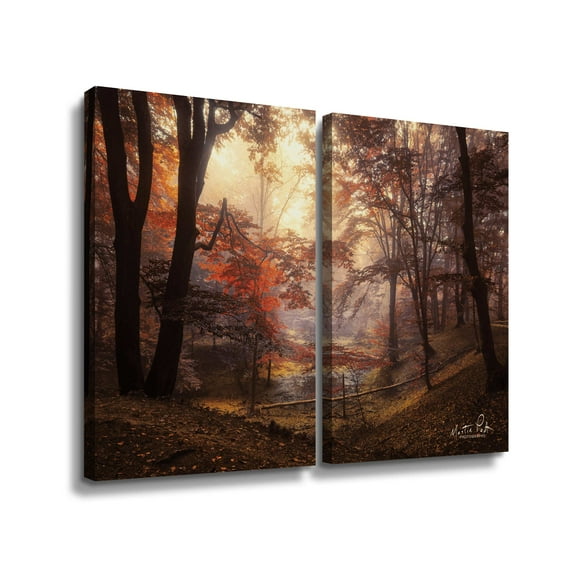 Artwall The Pool, 2 Piece Gallery Wrapped Canvas Set by Martin Podt