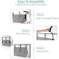 thumbnail image 6 of Wattne Bedside Caddy, Hanging Storage Bag Holder Beside Organizer with 8 Pockets for Bunk Dorm Rooms and Hospital Bed Rails, Grey, 6 of 7