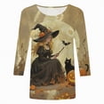 thumbnail image 4 of Godom Women's Halloween Shirts Graphic T Shirts 3/4 Sleeve Pullover Tops Fall Clothes 2025, 4 of 7