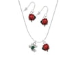 thumbnail image 2 of Delight Jewelry Silvertone Mini Green Tree Frog Red Lucky Ladybug Necklace and Dangle Earrings Set, 2 of 6