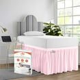 thumbnail image 1 of SGI Bedding Jupe de Lit en Microfibre Solide Rose Simple TG 34 Pouces de Chute, 1 of 6