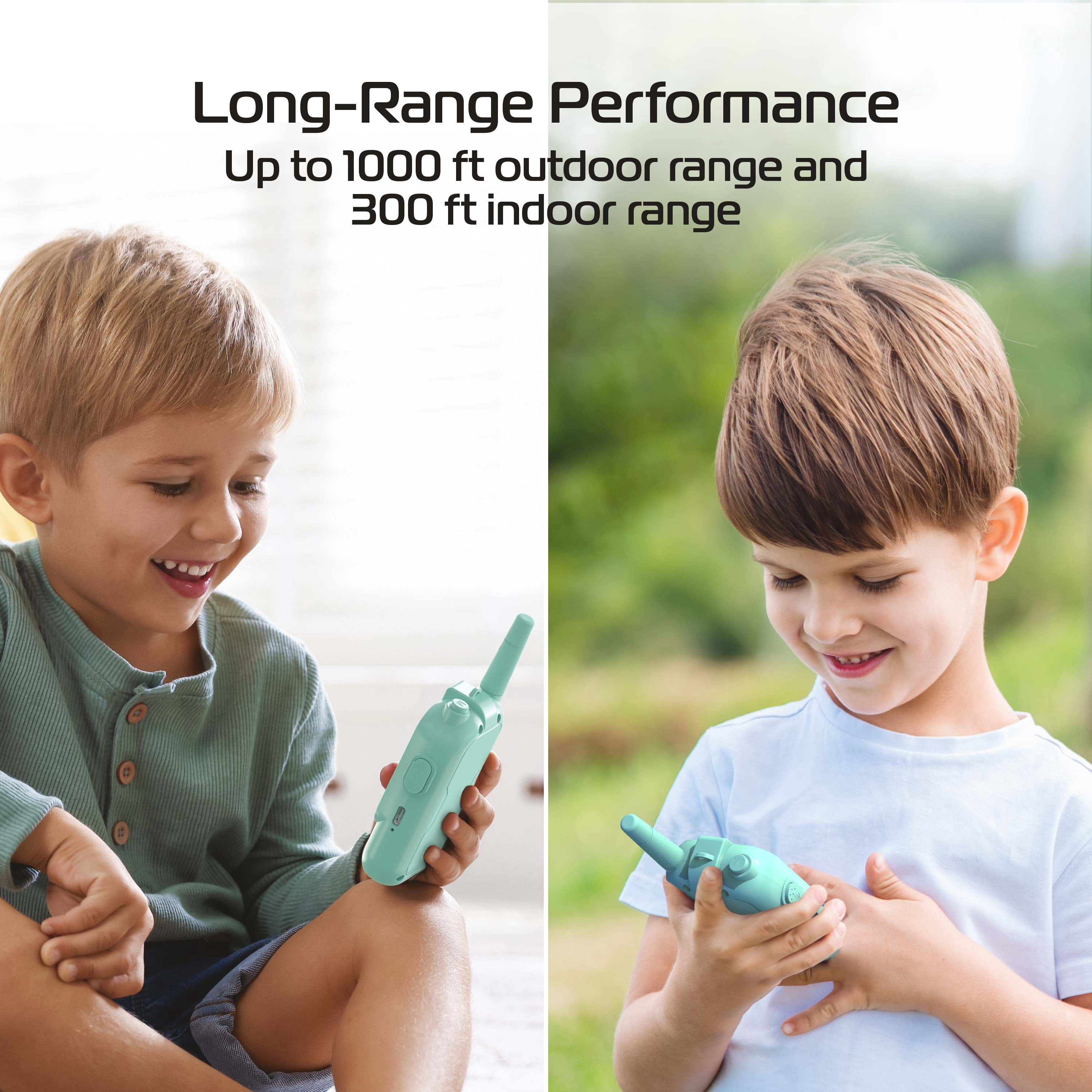 Kiddos Video Walkie Talkies for Kids – Rechargeable Walkie Talkie 2-Pack with HD Video & Audio, 1000 ft Range, Ages 4+