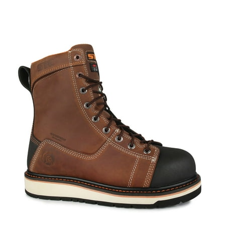 STC Blacksmith, Brown | 8” Leather Work Boots | Vibram Megagrip Pro ...