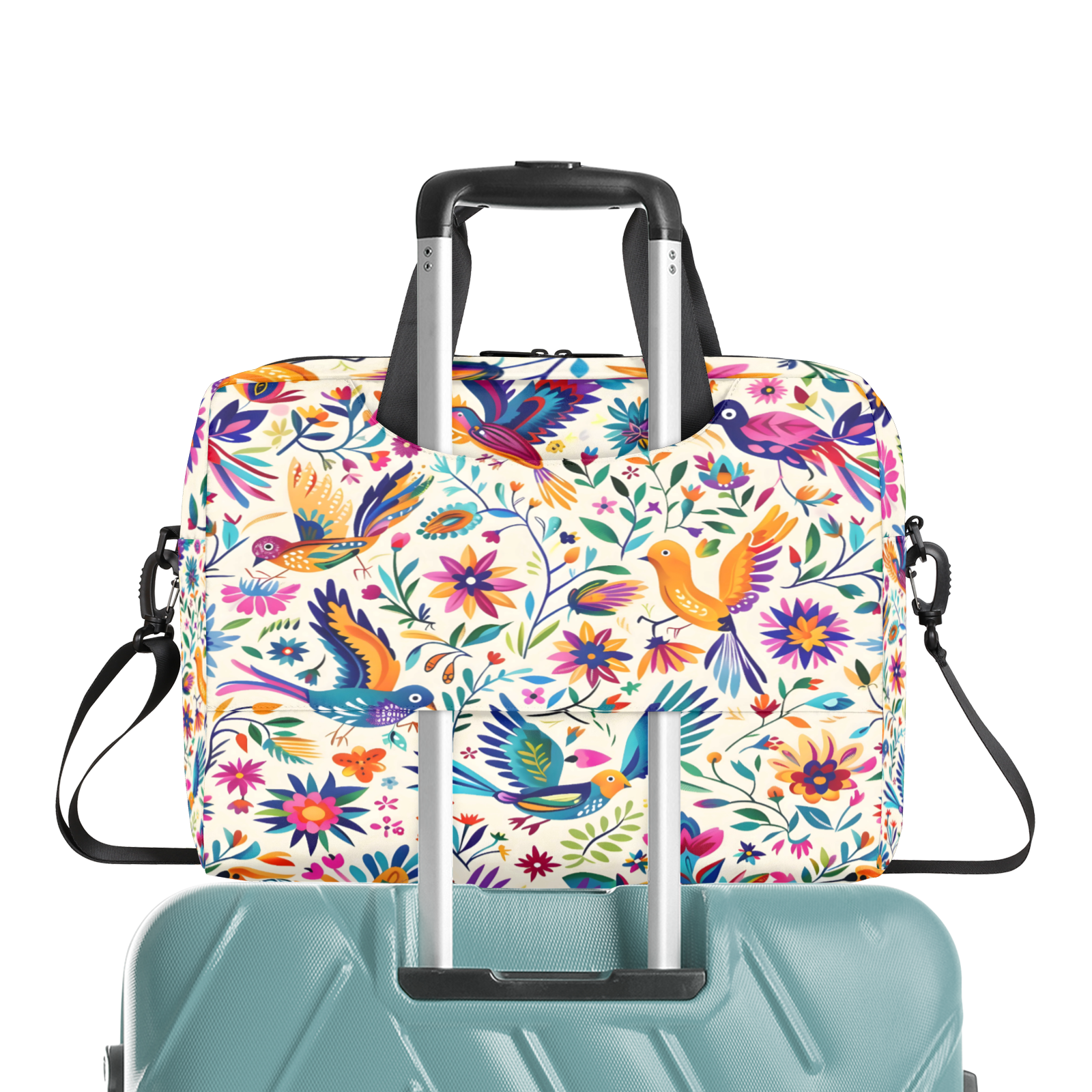Herdesigns Mexica Mexico Floral Bird Laptop Bag for Women Men, Computer Case Briefcase Messenger Bags, 15-15.6 inch Laptop Sleeve Shoulder Bag
