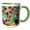 Green/White, variant on 3drose, Aloha Fresh Fruit Hibiscus Flower Jungle Tropical Hawaii Pattern, 11oz Mug