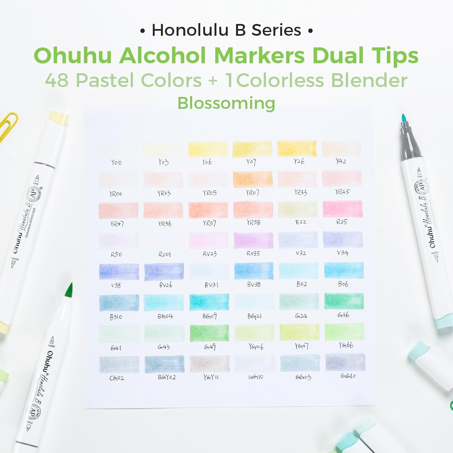 Ohuhu 48 Blossoming Colors & 104 Colors Alcohol Markers-Brush & Fine Dual Tips - Honolulu of Ohuhu Markers