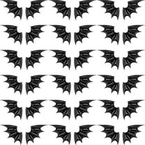 1 Box 40Pcs Imitation Leather Evil Wings Ornament Accessories for DIY Hair Accessories Halloween Theme Clothes White 38x125mm