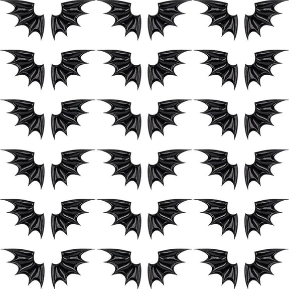 1 Box 40Pcs Imitation Leather Evil Wings Ornament Accessories for DIY Hair Accessories Halloween Theme Clothes White 38x125mm