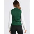 thumbnail image 3 of DARING DIVA Women's U Neck Jacquard Single Breasted Floral Gothic Waistcoat L Green, 3 of 6