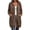 Brown#women's zip up long hoodie, variant on Womens Long Hoodie Jacket Lightweight Tunic Sweatshirt Fall Winter Double Zip Up Drawstring Hooded Sweatshirts with Pocket Navy,S