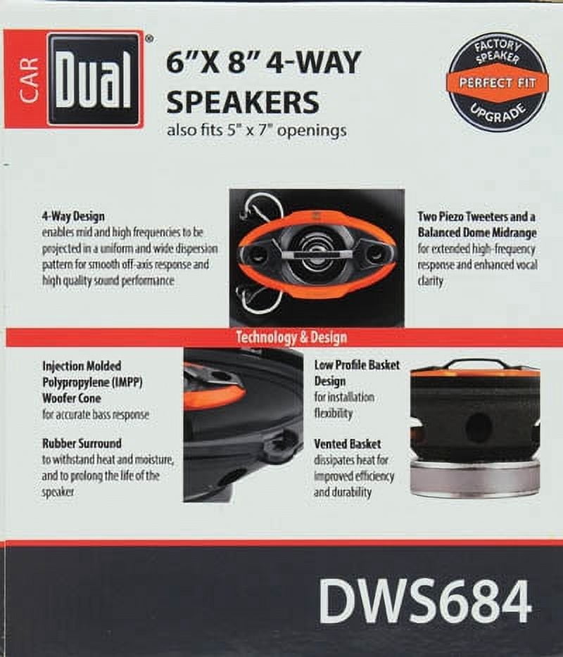 Dual DWS684 Speakers, 5 lbs., New
