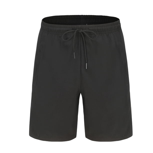 KIHOUT - Pantalones cortos deportivos de talla grande para hombre, informales, a la moda, de secado rápido, transpirables, con bolsillos laterales y cintura baja (negro, M-4XL)