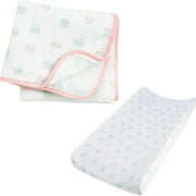 Ideal Baby by the Makers of Aden + Anais Changing Pad Cover & Muslin Blanket, Owls
