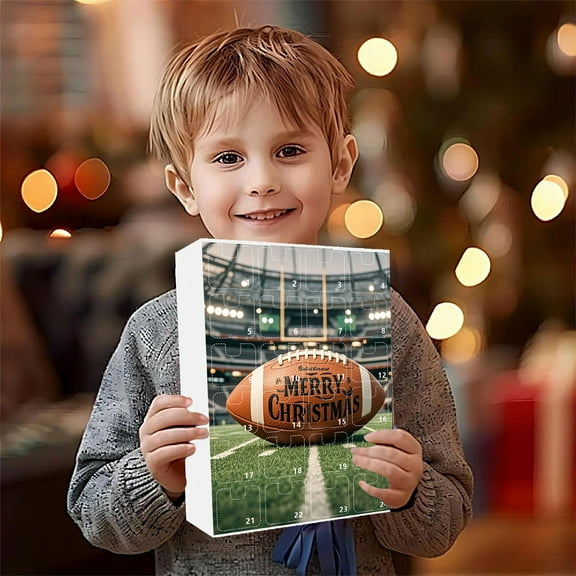 Rugby Advent Calendar Christmas Countdown Set 24 Days Holiday Celebration Sports Themed Toy for Kids and Fans