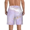 thumbnail image 3 of Bixox Men's Lavender Glitter Foil Stripes printing Casual Classic Fit Short Summer Beach Shorts, 3 of 6