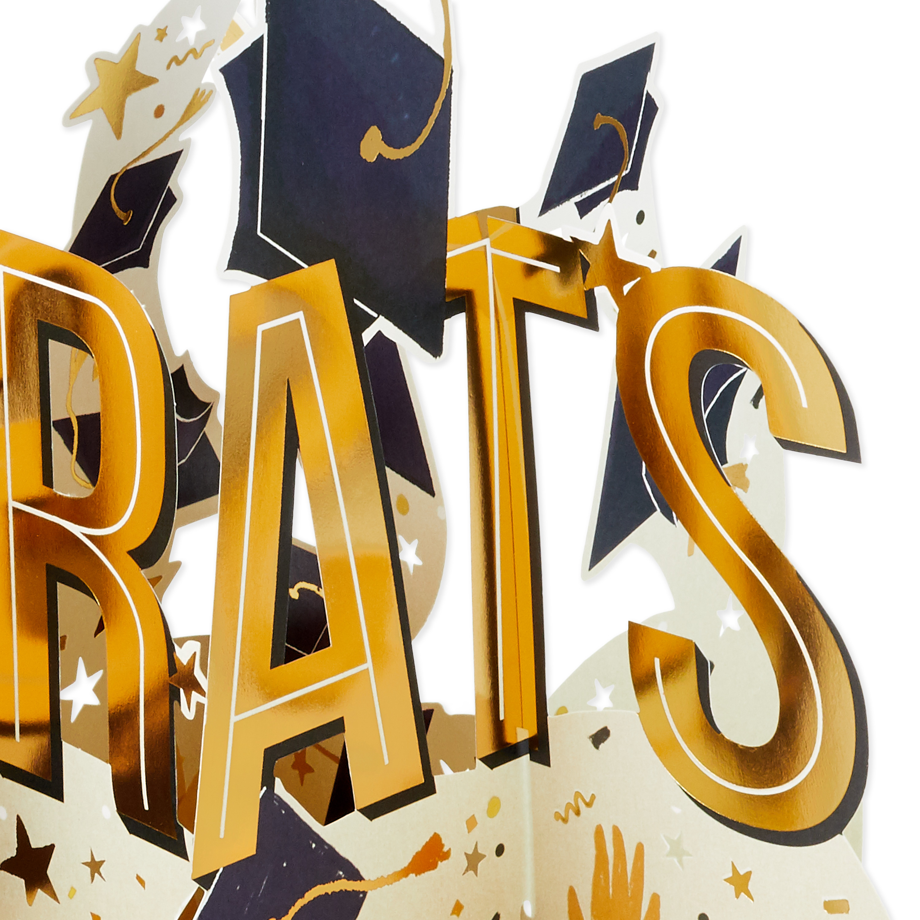 Hallmark Paper Wonder Jumbo 3D Pop-Up Graduation Card (Congrats With Grad Caps)