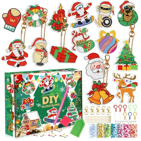 

HOMEIU 5D Crafting Christmas Pendant DIY Gem Painting Kits Material Party Activity