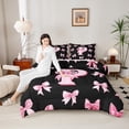 thumbnail image 4 of Castle Fairy 3-Piece Full Size Comforter Set, Monogram Initial And Bow Print, 4 of 8