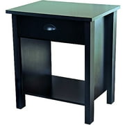 Winsome Wood Squamish Nightstand Black Finish Walmart Com Walmart Com