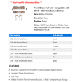 thumbnail image 2 of Front Brake Pad Set - Compatible with 2018 - 2021 Alfa Romeo Stelvio 2019 2020, 2 of 2