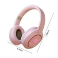 thumbnail image 3 of Fnochy Headphones Wireless Bluetooth, 10H Bluetooth Headphones Over Ear with Music Modes, Hands-Free Calls, Deep Bass Headphones for Travel Home Office Cellphone PC (Pink), 3 of 8