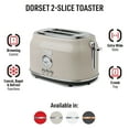 HADEN Dorset 2Slice Wide Slot Stainless Steel Retro Toaster, Putty