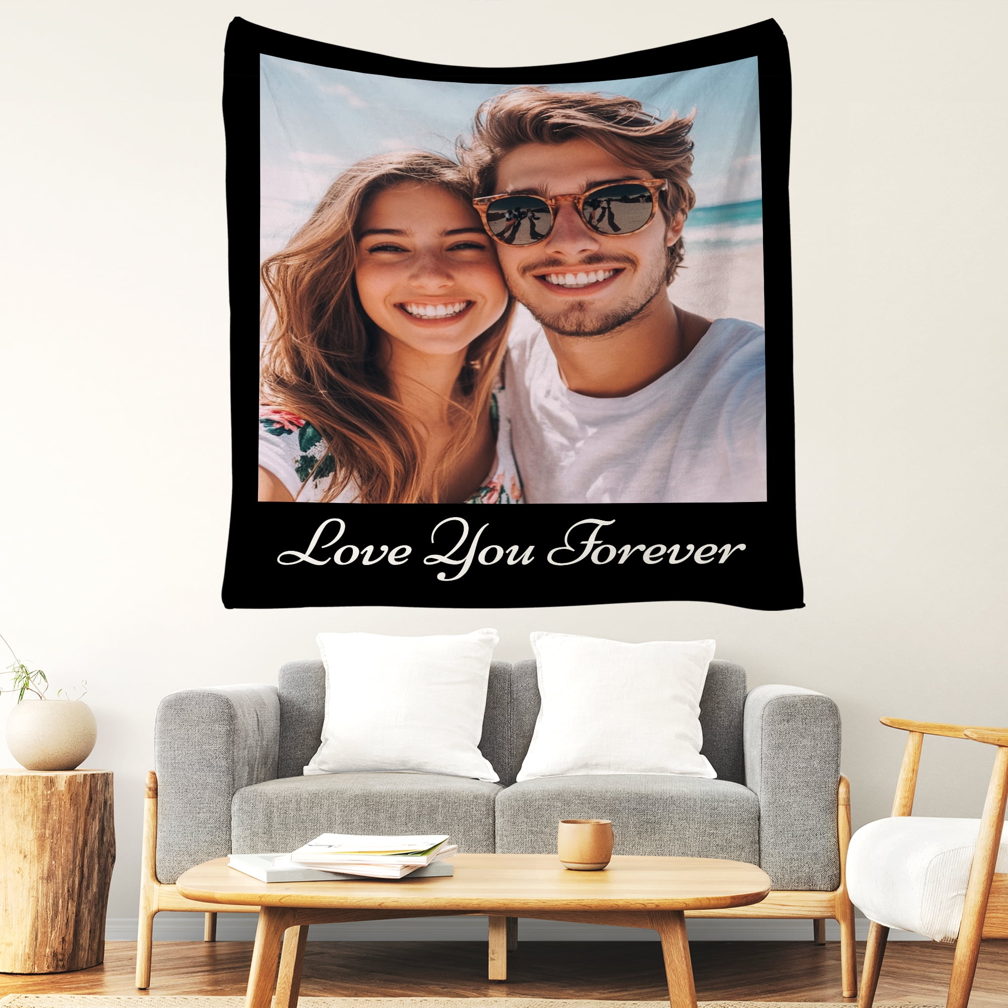 JML Custom Soft Flannel Blanket - Personalized Photo & Text Throw, Multiple Sizes for Family, Pets, & Adults
