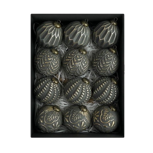 Ruifaya Adornos de bolas navideñas antiguas de 8 cm para colgar en el árbol T7N7