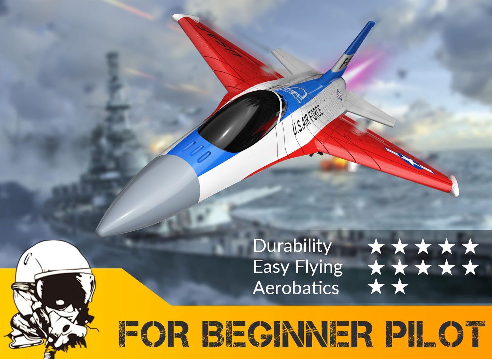 Roofworld Falcon RC Plane F-16 2.4Ghz 2CH Remote Control Airplane Fixed Wing RC Fighter Gifts for Beginners