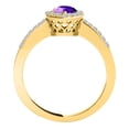 thumbnail image 2 of Aonejewelry 1.40 Ct. Ttw Diamond and Pear Shaped Amethyst Ring in 10K Yellow Gold, 2 of 4