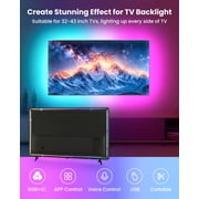 YULINKCO RGB+IC LED Lights for 75-100 Inch TV, 26.25ft Backlight Strip Behind TV, Bluetooth App & Voice Control, 44 Scene Modes, Music Sync, for Ambient Gaming, Monitor, Bedroom, Living Room