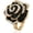 Black, variant on CZ Rose Flower Promise Ring for Women Girls Statement Diamond Crystal 3D Enamel Flowers Adjustable Open Wrap Finger Rings Comfort Fit Vintage Elegant Wedding Valentine Holiday Jewelry Gift