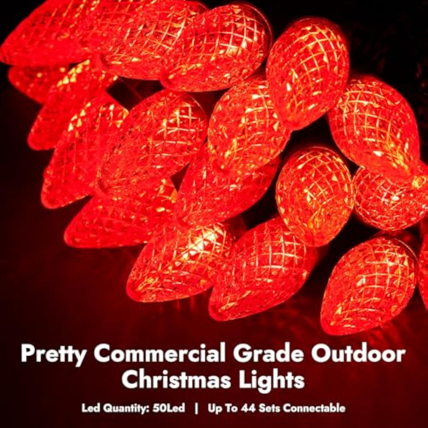 Wick's Outdoor Living LED C9 Red Holiday String Lights, 34 Ft, 50 Count