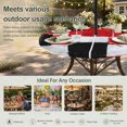 thumbnail image 6 of Round Outdoor Tablecloth with Umbrella Hole and Zipper, Modern Patchwork Texture Tablecloth with Elastic Waterproof, Abstract Blocks Geometric Red Black Patio Table Covers for 55" - 60" Pool Tables, 6 of 9