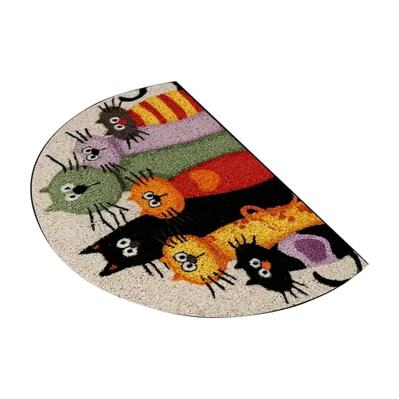 Half Door Mat Non Indoor Outdoor Entrance Rug Low Profile Absorbent Washable Semi Welcome Mat for Front Door Kitchen Bathroom Heavy Duty Dirt