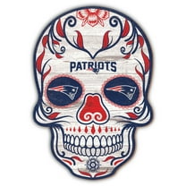 New England Patriots 12'' Sugar Skull Sign