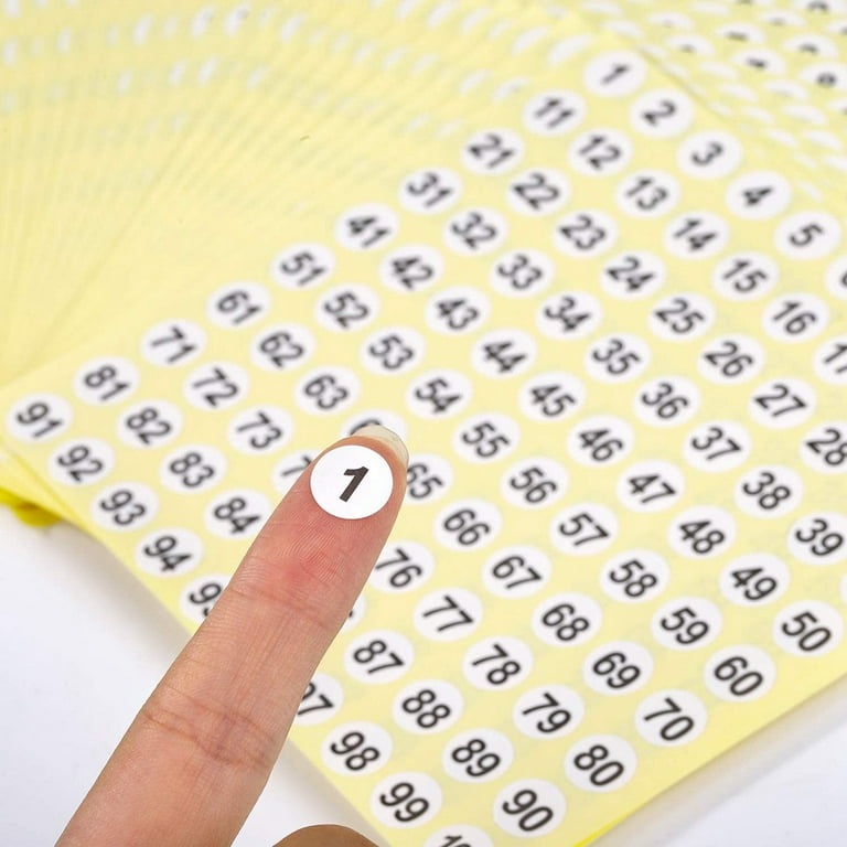 600 Pieces, 1 - Number Stickers, Waterproof Vinyl Stick On Numbers - Black