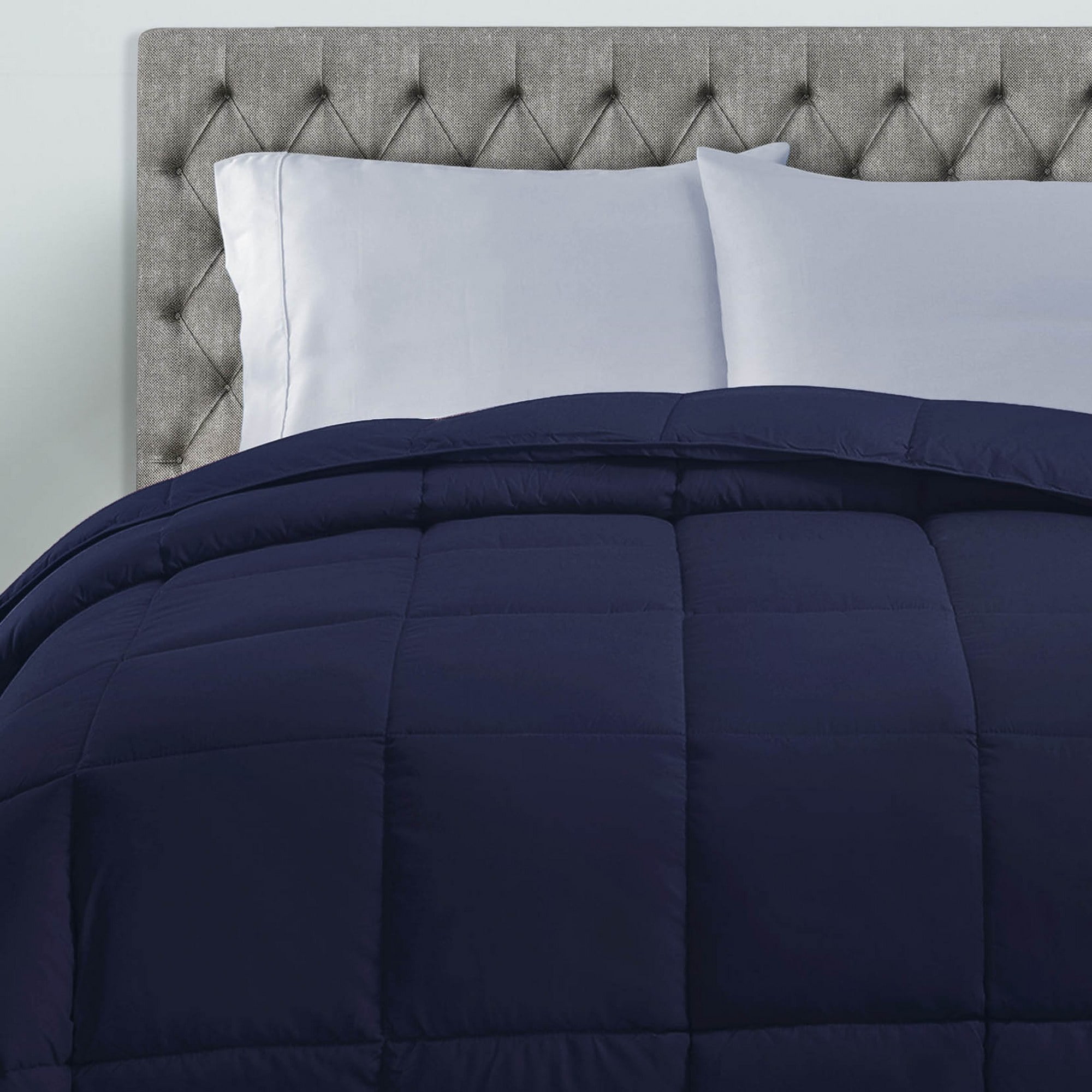 Superior Classic Reversible Comforter, Twin XL, Navy Blue